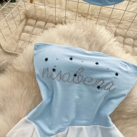 Irregular Design Ruffled Top with Choker