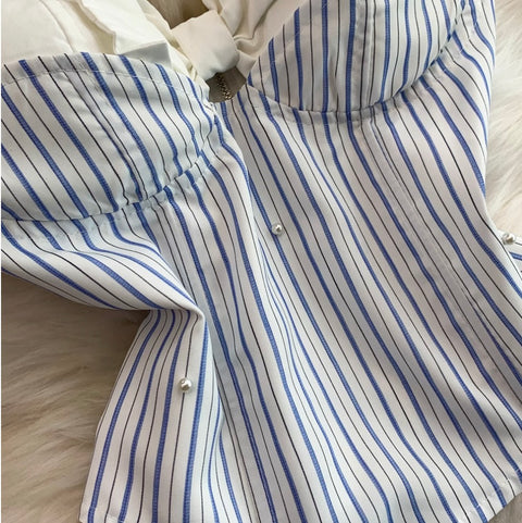 Striped Printed Camisole & Skirt 2Pcs