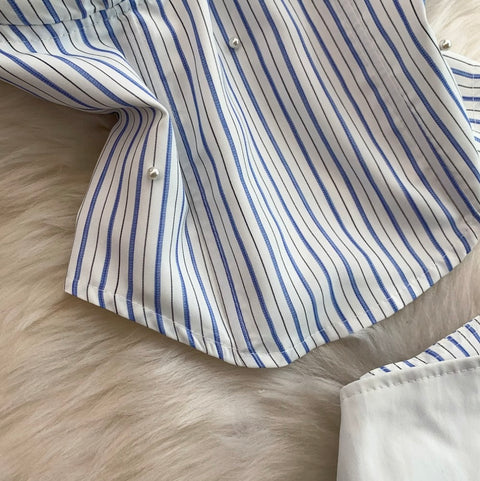 Striped Printed Camisole & Skirt 2Pcs