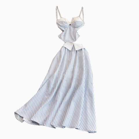 Striped Printed Camisole & Skirt 2Pcs