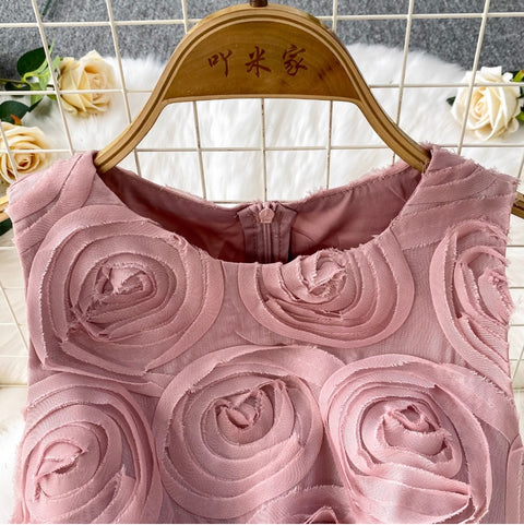 Round Collar Ruffled Party Dress