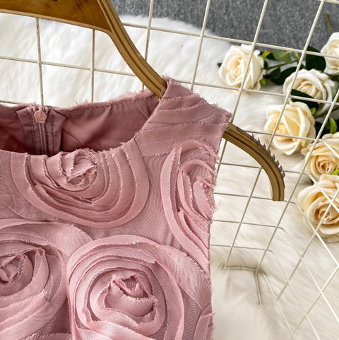 Round Collar Ruffled Party Dress