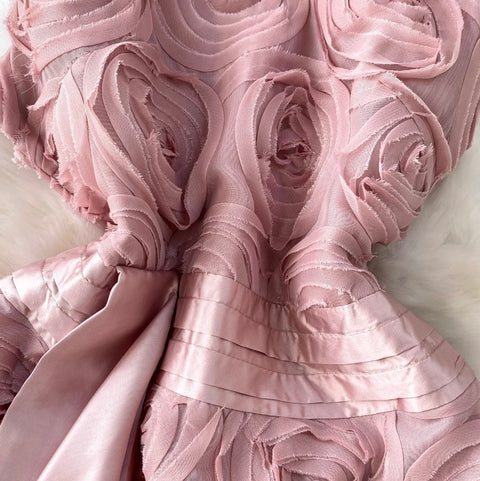 Round Collar Ruffled Party Dress