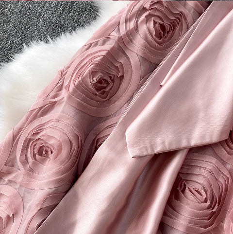 Round Collar Ruffled Party Dress