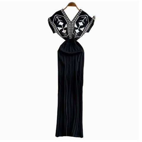 Premium V-neck Printed Knitted Dress