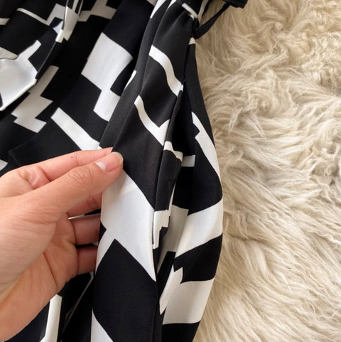 Niche Geometric Printed Shirt Dress