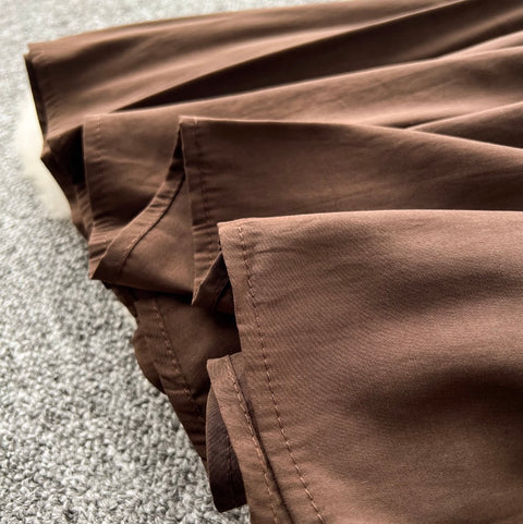 Crew Neck Draped Dress with Belt