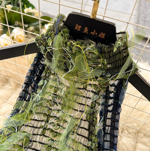 Chic See-through Mesh Fringed Dress