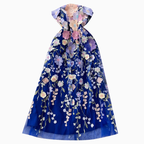 Embroidered Floral Mesh Bustier Dress