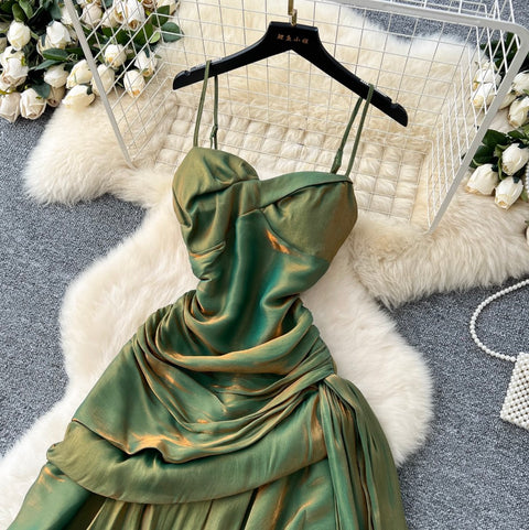 Square Neckline Ruffled Slip Dress