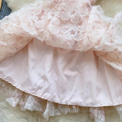 Sweetie Pink Floral Puffy Slip Dress