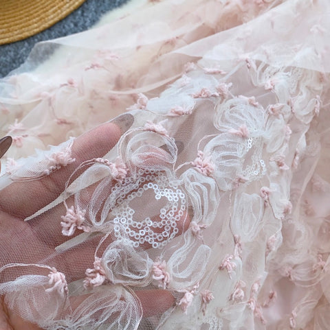 Sweetie Pink Floral Puffy Slip Dress