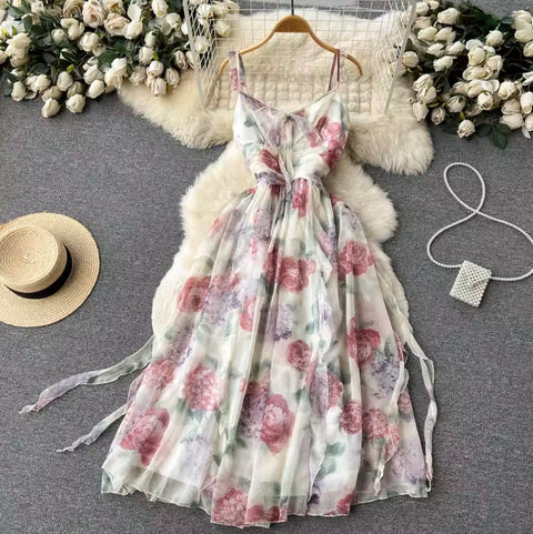 Fairy Floral Mesh Slip Dress