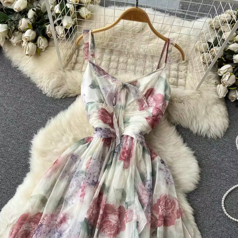 Fairy Floral Mesh Slip Dress