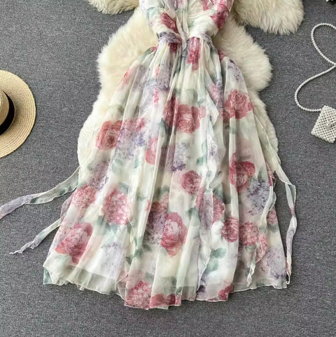 Fairy Floral Mesh Slip Dress