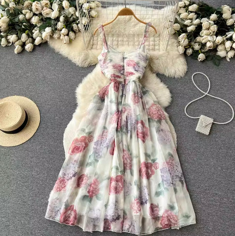 Fairy Floral Mesh Slip Dress