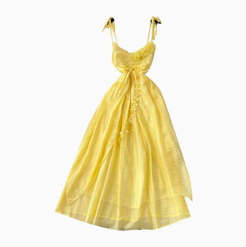 Irregular Design 3d Ruffled Slip Dress