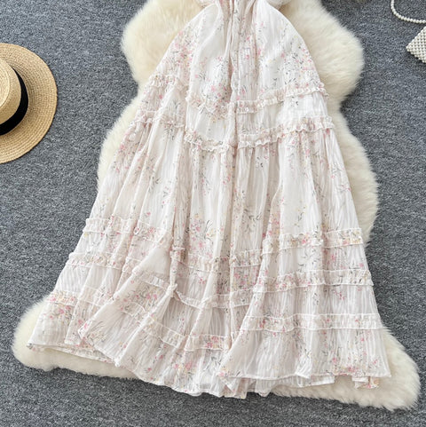 Fairy Backless Pleated Halter Dress