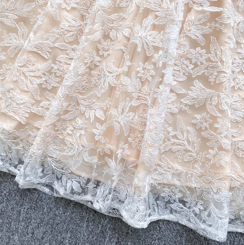 High-end Embroidered Lace Slip Dress