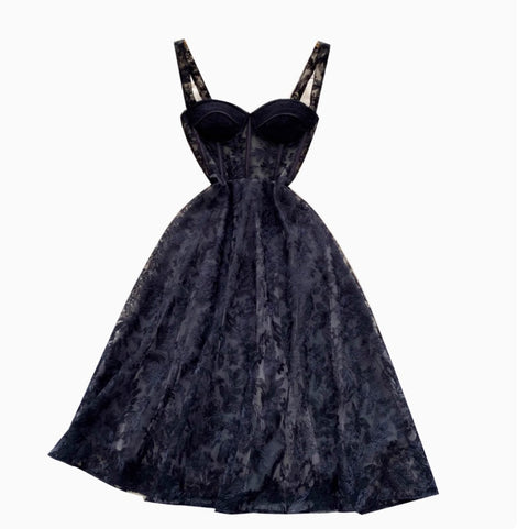 High-end Embroidered Lace Slip Dress