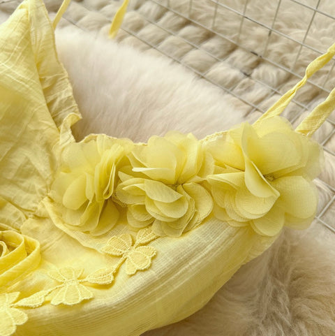 Irregular Design 3d Ruffled Slip Dress