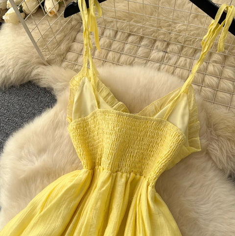 Irregular Design 3d Ruffled Slip Dress