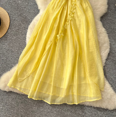 Irregular Design 3d Ruffled Slip Dress