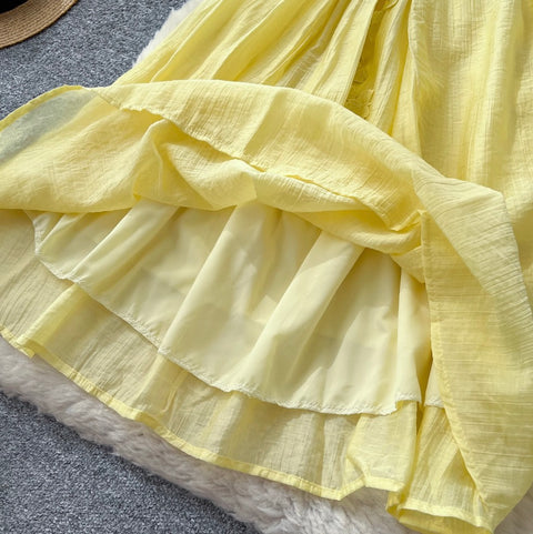 Irregular Design 3d Ruffled Slip Dress