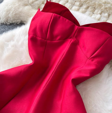 Elegant A-line Slip Dress with Choker