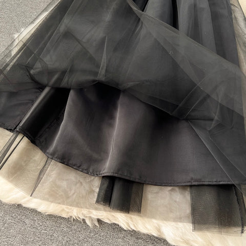 Sexy Black Mesh Slip Dress