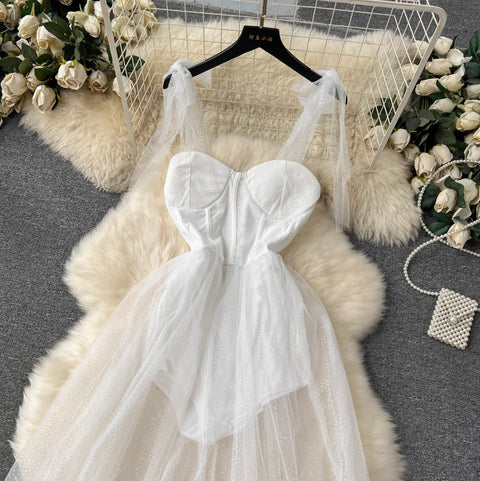 Faux Two-pieces Jumpsuit Mesh Dress