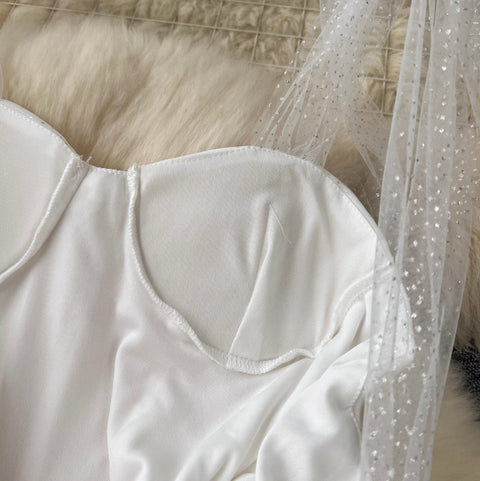 Faux Two-pieces Jumpsuit Mesh Dress