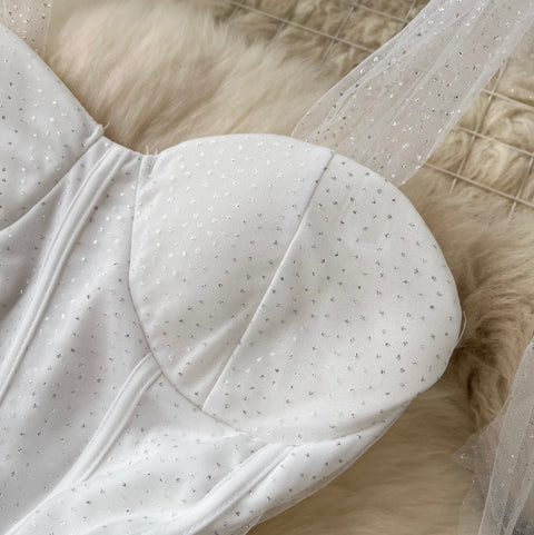 Faux Two-pieces Jumpsuit Mesh Dress