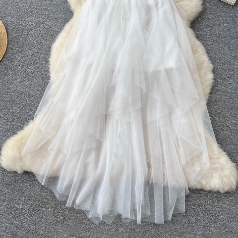 Sequined Furry Puffy Slip Dress