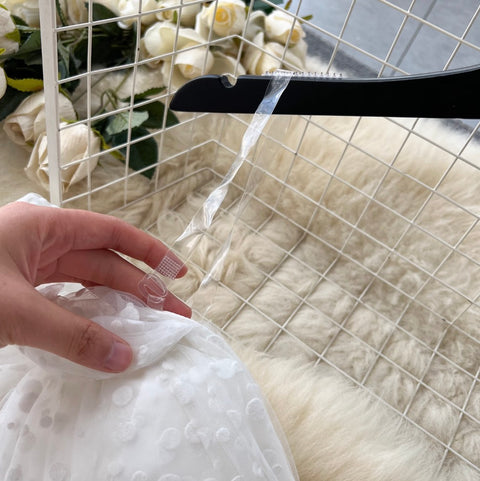 French Style Puffy Mesh Slip Dress