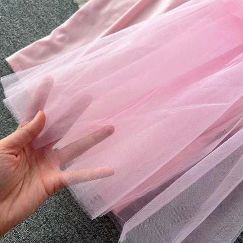 Mesh Patchwork Off-shoulder Dress