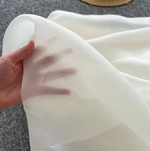 Apricot Pleated Bud Mesh Bustier Dress