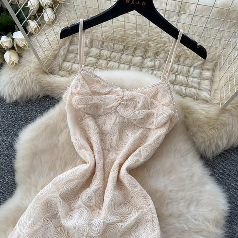 Knotted Lace Patchwork Slip Dress
