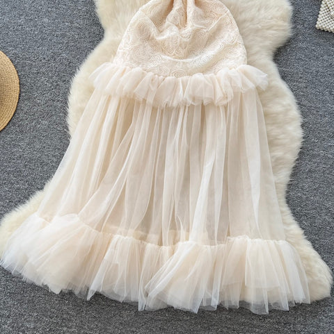 Knotted Lace Patchwork Slip Dress