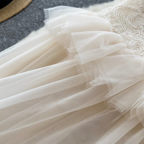 Knotted Lace Patchwork Slip Dress