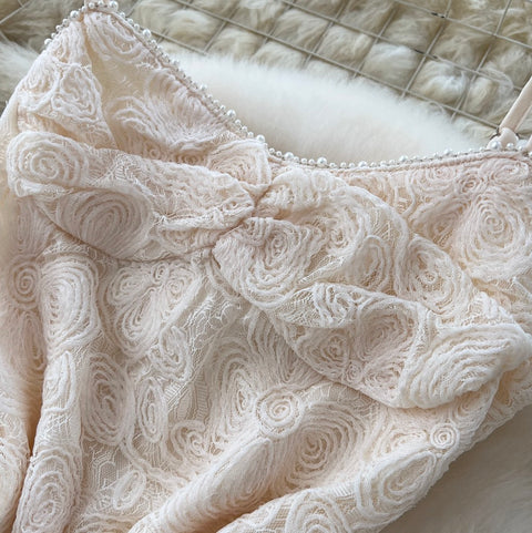 Knotted Lace Patchwork Slip Dress