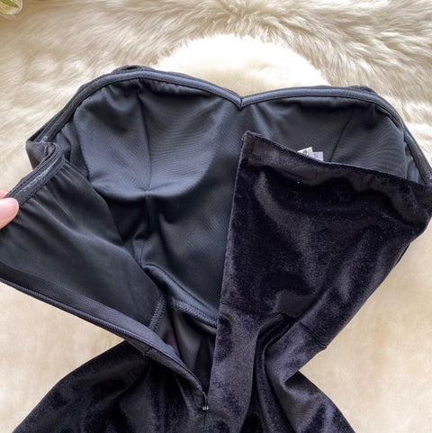Black Suede Dress with White Shawl