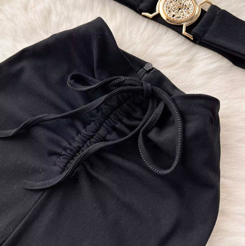 Cross Halter Top & Fishtail Skirt 2Pcs