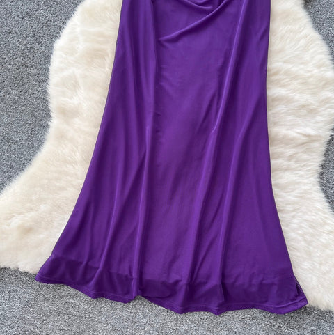 Elegant Patchwork Cape Slip Dress