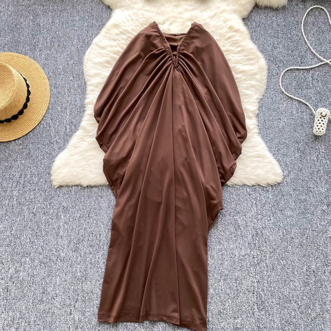 Tank Top & Pleated Skirt Coffee 2Pcs