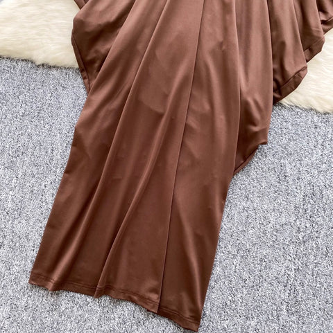 Tank Top & Pleated Skirt Coffee 2Pcs