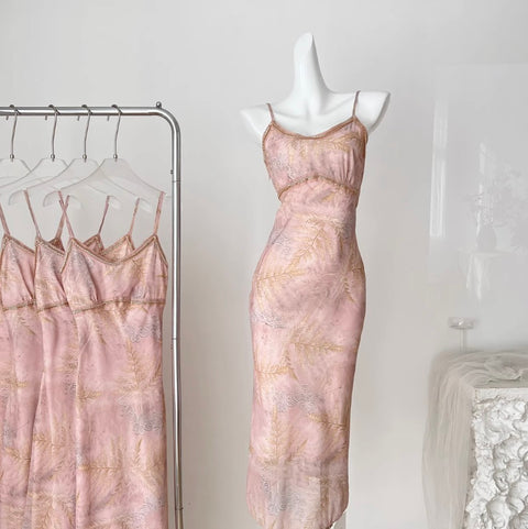 Elegant Sequin Printed Slip Dress