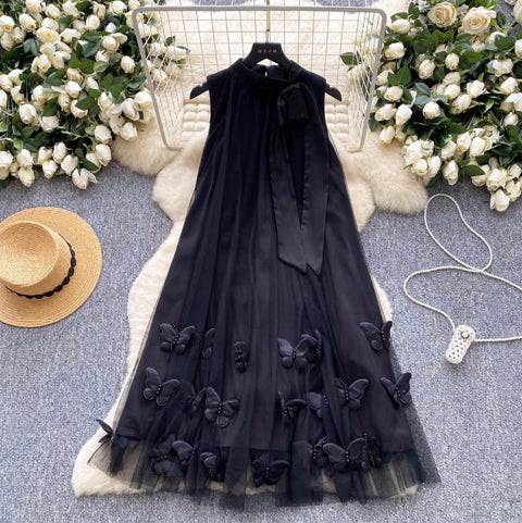 Bow 3D Butterfly Loose-fit Dress