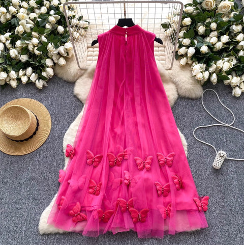 Bow 3D Butterfly Loose-fit Dress