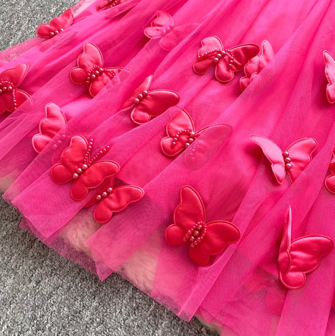 Bow 3D Butterfly Loose-fit Dress